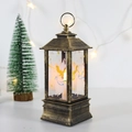 Bronze Christmas lantern with angel design and LED candle light for festive table decor - Large Bronze Angel