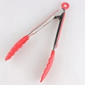 12-inch stainless steel food tongs with red silicone tips and locking ring mechanism - 12 Inch / Red