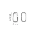 Silberne gedrehte Rechteck-Verbinder 16x8mm aus Edelstahl für DIY-Schmuckherstellung - Rechteck / Stahlfarbe