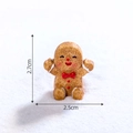 Miniature resin gingerbread man ornament with red bow for Christmas DIY snow scenes - 1# Gingerbread Man Hug