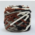 Lana gruesa de chenilla mezcla de marrón, gris, negro y blanco para tejer a mano DIY - Negro Blanco Marrón (54)