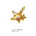 Golden star pendant with pavé zircon, size 15x16mm for bracelet and necklace DIY - Hollow Star (5#)