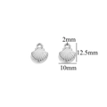 Silver stainless steel shell charm for DIY jewelry with 12.5mm x 10mm dimensions - Steel Color Shell-501
