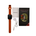 Pack montre connectée B02 avec bracelet orange vif et câble de charge magnétique - Rouge Orangé