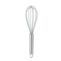 Manual manual whisk with light gray silicone wires and stainless steel handle for baking - 10" / Light Green
