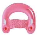 Inflatable U-shaped pool lounger in translucent pink with armrests and mesh backrest - U-Shaped Water Lounger / Pink