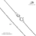 Minimalist 40cm S925 sterling silver thin chain necklace with lobster clasp detail - Diamond-cut Cross Chain 40CM / 925 Silver White Gold Plated