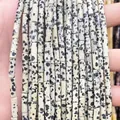 Dalmatian Jasper cylinder beads with black spots for DIY jewelry making and crafts - 4x13mm Tube/Strand / Natural Dalmatian Jasper
