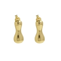 Polished 18k gold plated chunky bubble droplet stud earrings with mirror finish - Style-I