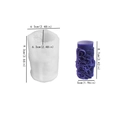 Lavender sunflower column candle silicone mold featuring rose and star relief textures - Sea Star Cylinder