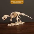 Modèle de fossile squelette T-Rex rétro sur socle rocheux, décor de 40x10x16cm - 40x10x16cm / Argent antique
