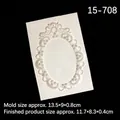 Stampo in silicone per pizzo ovale da 13,5x9x0,8cm per decorazione torte e fondente - 3# Grigio - Cornice Ovale