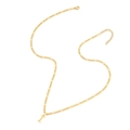 Elegante collana a catena Figaro in acciaio inossidabile dorato con ciondolo lettera I - Lettera A