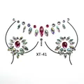 Macro view of XT-41 resin body gems with iridescent AB crystals for festival makeup - XT-41 AB Blue Purple Jewel