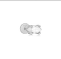 Single 925 sterling silver marquise zircon stud earring with polished metal finish - Silver Marquise