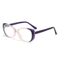 Blaulichtfilter-Brille in Katzenaugenform mit lila und rosa transparentem Gestell - C2 Lila-Rosa-Rahmen Klare Linse