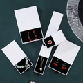 Elegant white drawer jewelry box with black sponge lining for rings and necklaces - White Kraft