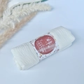 Pleated white cotton viscose scarf with wrinkle texture and vintage handmade paper wrap - Style #3