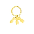 Golden personalized keychain featuring cute cartoon boy and pet animal pendants - 2 Dogs 1 Boy / Gold