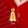 5cm gold decorative bell with traditional engravings and red tassel for gift boxes - Gold Dragon Pattern Bell 3x5cm