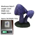 Miniature purple resin mushroom model with green base for micro landscape decor - Mushroom Style F