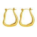 Chic irregular curved gold-plated stainless steel earrings with mirror polished finish - Irregular Wave Mirror Polished