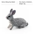 Miniature sitting grey rabbit figurine made of realistic resin for farm animal sets - Single Sitting Grey Rabbit 16g