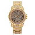Orologio da donna dorato elegante con strass scintillanti e quadrante con numeri romani - Oro