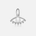 S925 sterling silver evil eye pendant with micro-pave cubic zirconia in silver finish - Pendant Only (No Chain) / Evil Eye Style B (Silver Tone)