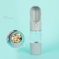 Grey 2-in-1 portable pet water bottle and food feeder for dogs on outdoor travel - Gray Water & Food 2-in-1 Style / With Rabbit Ear Decoration