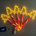 Luces solares LED de árbol de Navidad con postes de rayas rojas para decoración de jardín y césped - Árbol de Navidad-1 a 5 (Solar)
