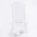 Single folded white nylon sports crew sock with breathable jacquard texture - Knee High Open Toe / White