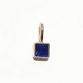 Elegant rose gold pendant with square blue gemstone on a clean white background - Rose Gold September