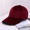 Classic burgundy velvet baseball cap with a solid color and premium texture finish - One Size / Burgundy