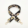 Close-up of pink leopard print wide strap with gold-tone hardware and buckle - Light Pink