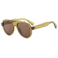 Occhiali da sole aviator oversize color ambra con lenti marroni e montura chic - Montatura Verde Oliva Lente Tè