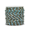 Blue and gold Evil Eye enamel chain roll for DIY jewelry making and necklaces - 1m / Blue Gold Chain*1m