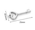 Silver stainless steel heart key pendant charm for DIY jewelry, size 10.5mm x 25mm - Heart Key-13 / Steel