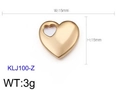 Polished golden heart pendant in stainless steel with 15mm dimensions and KLJ100-Z model - Gold Hollow Heart 15mm(KLJ100-Z)