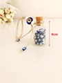 Hanging glass wishing bottle with blue evil eye beads and twine decoration, 6cm size - Style 1 Evil Eye Bottle Pendant