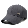 Dunkelgraue Baseballkappe für Herren mit Twill-Textur und modischem Metallemblem - Verstellbar / Grau