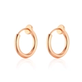 Orecchini a clip punk in acciaio inossidabile lucidato color oro rosa con molla - 2.0*8mm / Oro rosa