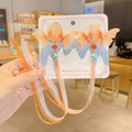 Handmade butterfly hair clip with orange gradient wings and long ribbons for girls - Best Seller / Double Orange Butterfly Style (X424)