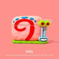 Pink Gary the Snail silicone case for AirPods Pro with spiral design and cute eyes - Snail + Carabiner / AirPods 1/2 Gen