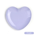 Top-down view of a purple heart-shaped stainless steel tray with polished finish - Purple