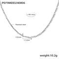 Silberfarbene Titanstahlhalskette mit strukturierten Gliedern Länge von 45 plus 5cm - Stahl Texturierte Halskette (TXP079) / Stahlfarben