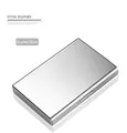 Slim RFID blocking credit card holder in brushed silver stainless steel finish - 6 Card Slots / Silver