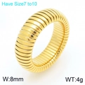 Anillo minimalista de 8mm en acero inoxidable dorado con textura de tornillo - US 7 / 8mm de Ancho / Dorado