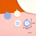 Close-up of 21mm matte alloy animal charms for DIY earrings and hair accessories - White Flower