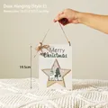 Weihnachtliche Holztürdekoration mit weißem Hirsch, Sternenausschnitt und Hanfseil - Türbehang (Stil E Weißer Hirsch)